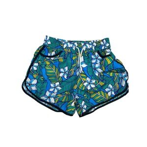 Women's Hollister Hawaiian Blue Floral Shorts Size XL Elastic Waist With Pockets